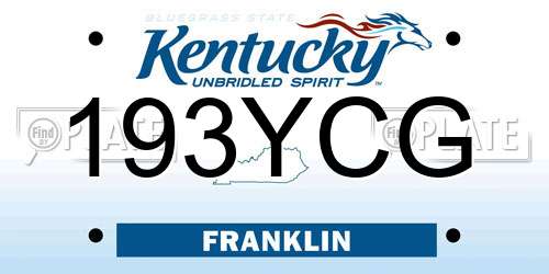 193YCG Kentucky License Plate