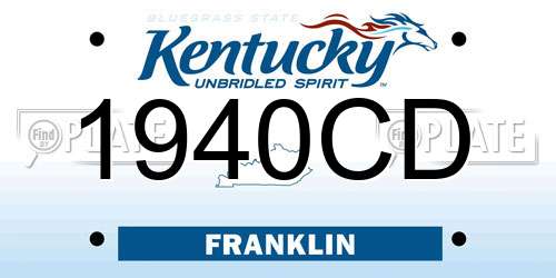 1940CD Kentucky License Plate