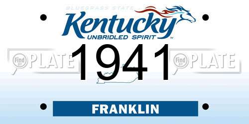 1941 Kentucky License Plate