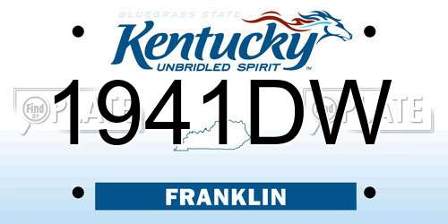1941DW Kentucky License Plate