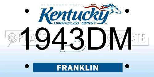1943DM Kentucky License Plate