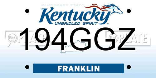 194GGZ Kentucky License Plate