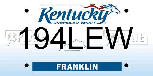 194LEW Kentucky License Plate