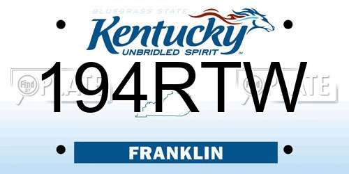 194RTW Kentucky License Plate