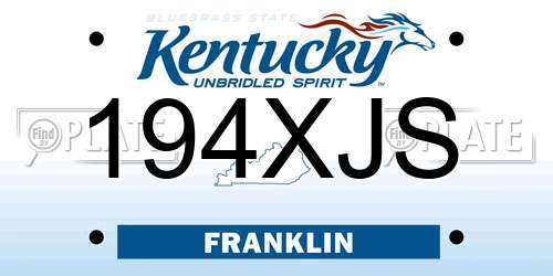 194XJS Kentucky License Plate