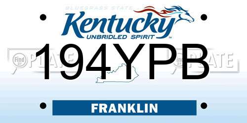 194YPB Kentucky License Plate