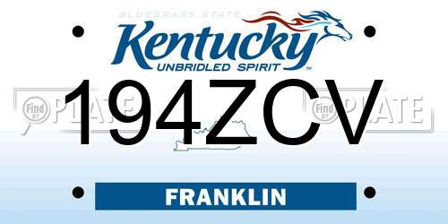 194ZCV Kentucky License Plate