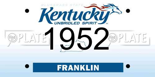 1952 Kentucky License Plate