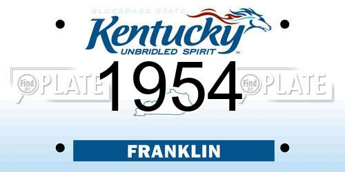 1954 Kentucky License Plate