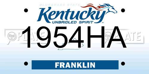 1954HA Kentucky License Plate