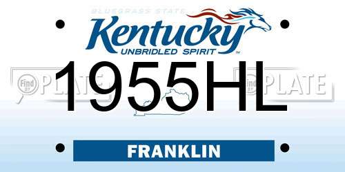 1955HL Kentucky License Plate