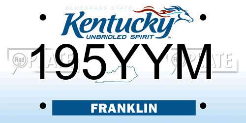 195YYM Kentucky License Plate