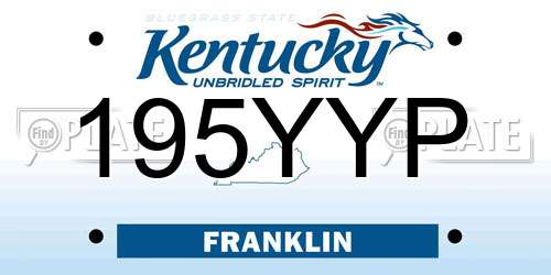 195YYP Kentucky License Plate