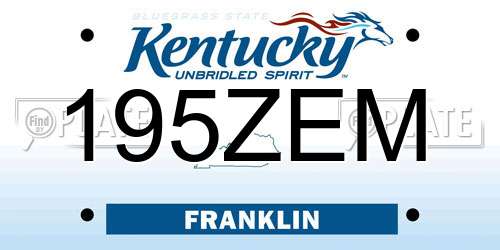195ZEM Kentucky License Plate