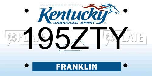 195ZTY Kentucky License Plate