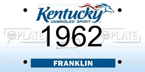 1962 Kentucky License Plate