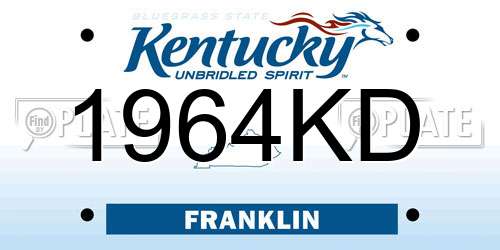 1964KD Kentucky License Plate