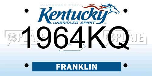 1964KQ Kentucky License Plate