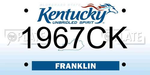 1967CK Kentucky License Plate