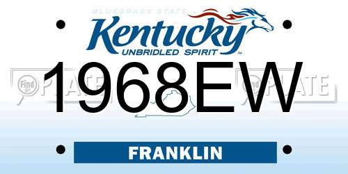 1968EW Kentucky License Plate