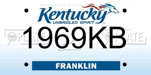 1969KB Kentucky License Plate