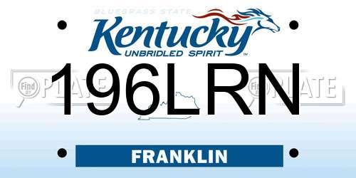196LRN Kentucky License Plate