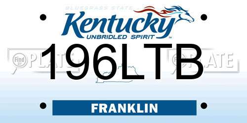 196LTB Kentucky License Plate