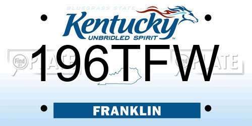 196TFW Kentucky License Plate