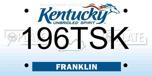 196TSK Kentucky License Plate