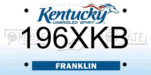196XKB Kentucky License Plate