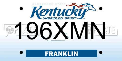 196XMN Kentucky License Plate