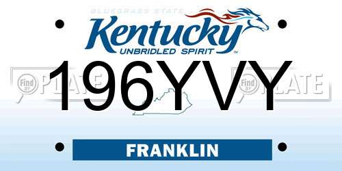 196YVY Kentucky License Plate