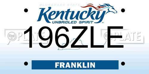 196ZLE Kentucky License Plate