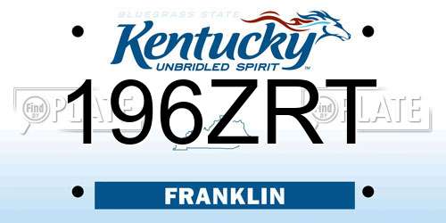 196ZRT Kentucky License Plate