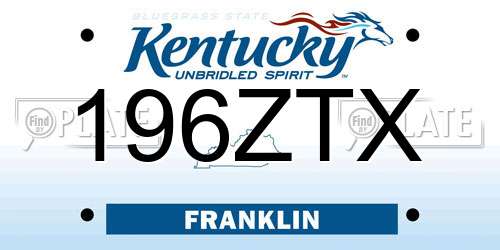 196ZTX Kentucky License Plate