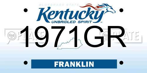 1971GR Kentucky License Plate