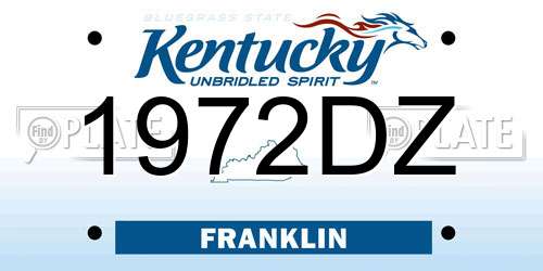 1972DZ Kentucky License Plate