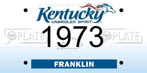 1973 Kentucky License Plate