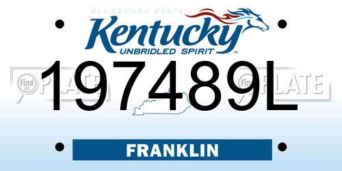 197489L Kentucky License Plate
