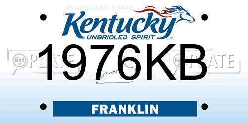1976KB Kentucky License Plate