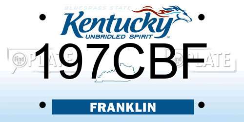197CBF Kentucky License Plate