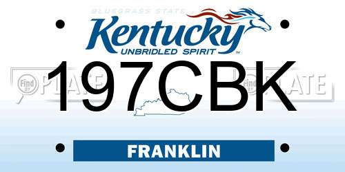 197CBK Kentucky License Plate