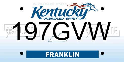 197GVW Kentucky License Plate