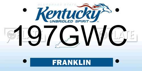 197GWC Kentucky License Plate