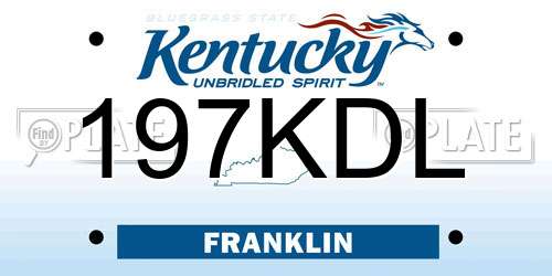 197KDL Kentucky License Plate