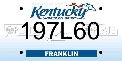 197L60 Kentucky License Plate