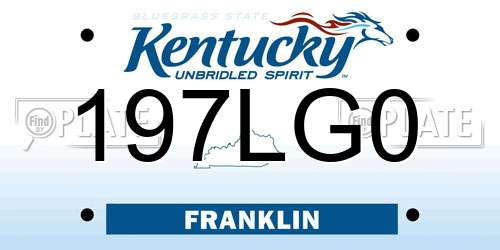 197LG0 Kentucky License Plate