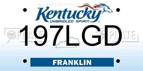 197LGD Kentucky License Plate