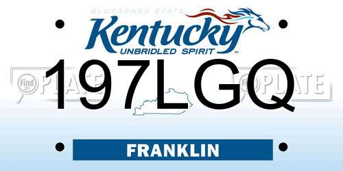 197LGQ Kentucky License Plate