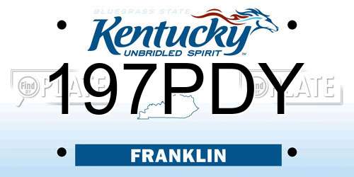 197PDY Kentucky License Plate